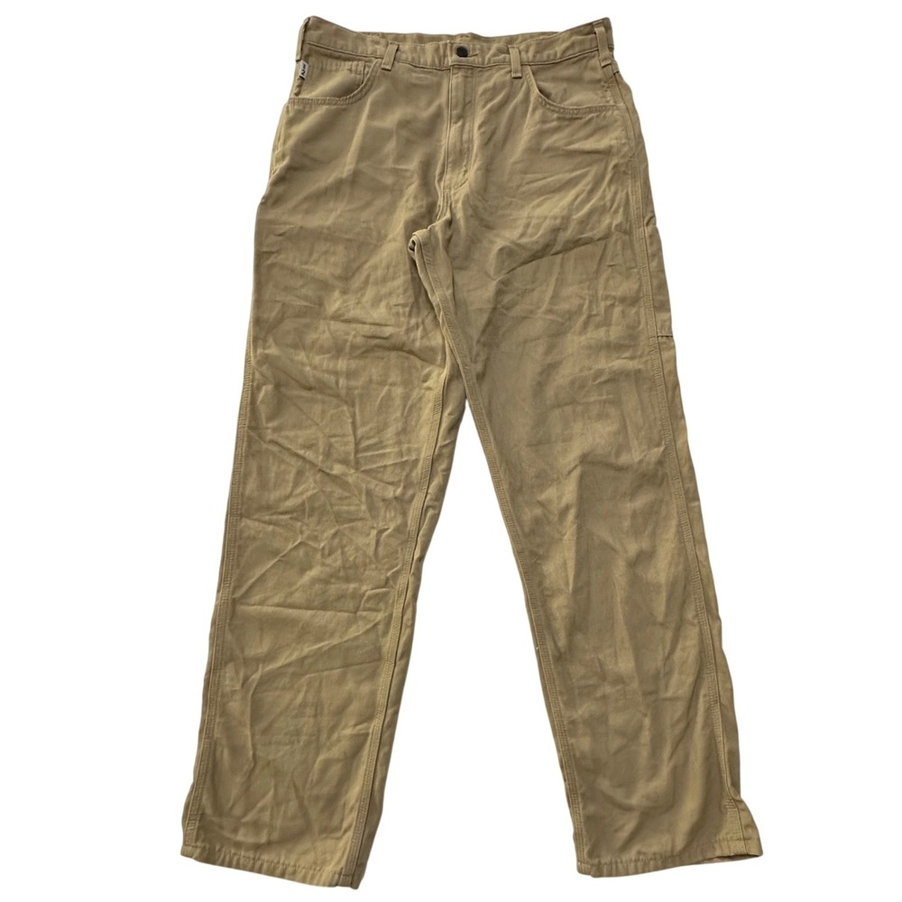 Carhartt FR Flame Resistant Carpenter Pants Loose Fit Men 36x34 Khaki Tan FRB159